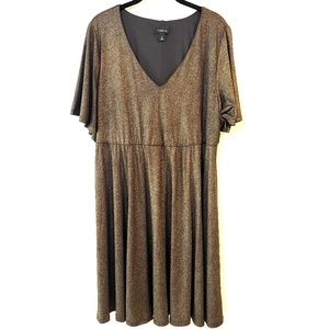 Torrid Women's Skater Dress Gold Shimmer